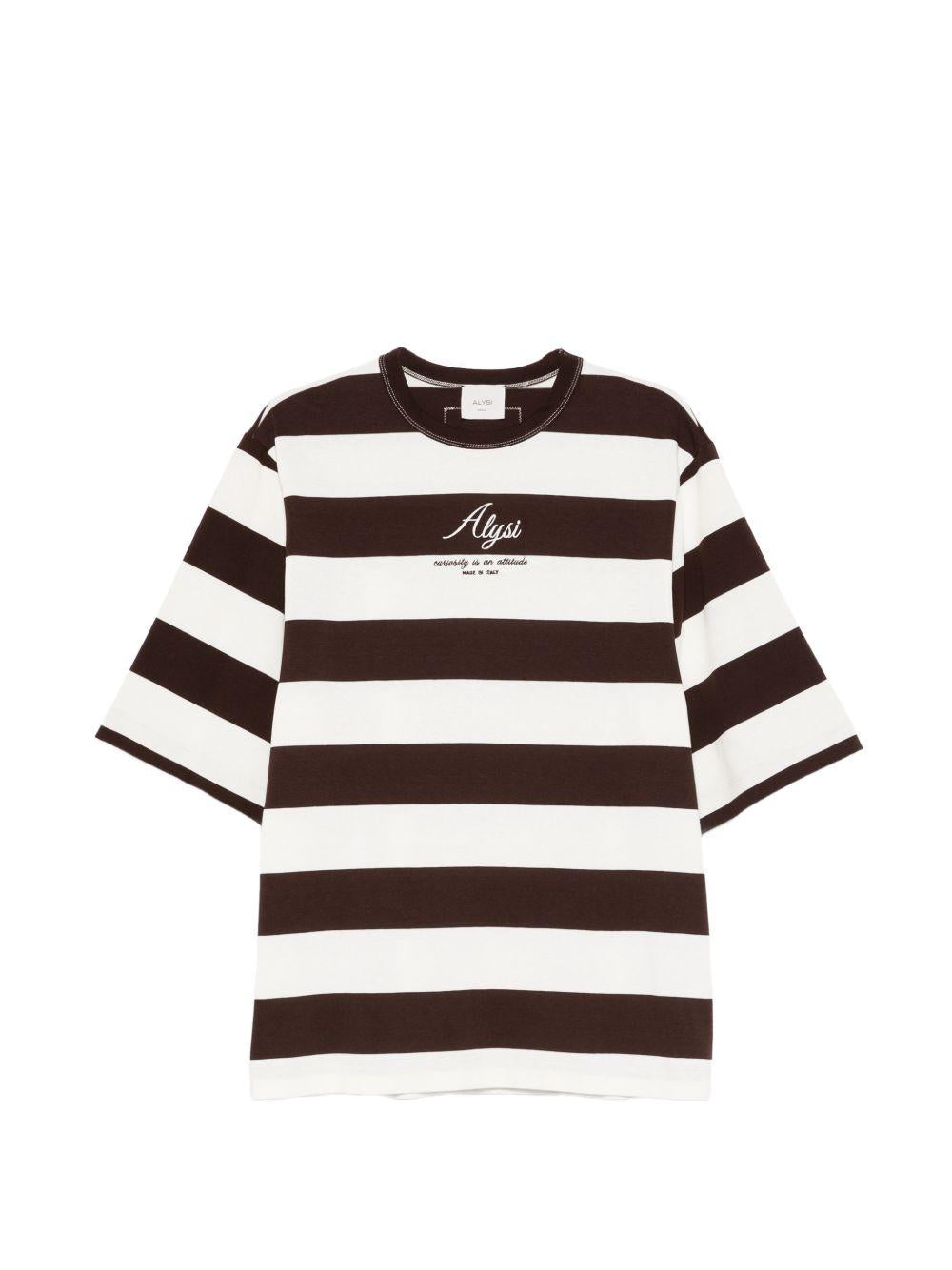 T-shirt per donna Alysi multicolor con design a righe 116412 P6050 CHOCO ALYSI 