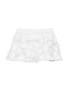 Shorts per neonata Balmain Kids bianchi con dettagli floreali BY6129 U0263 100 BALMAIN KIDS 