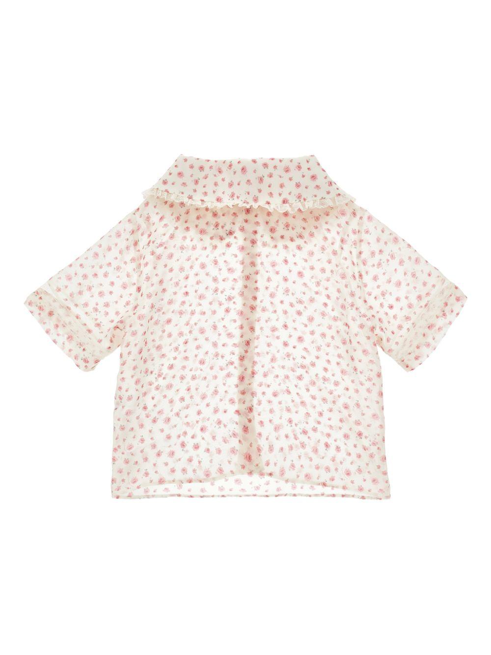 Camicia per bambina Philosophy di Lorenzo Serafini Kids bianca con stampa a fiori I1G312 7602 0294 PHILOSOPHY KIDS 