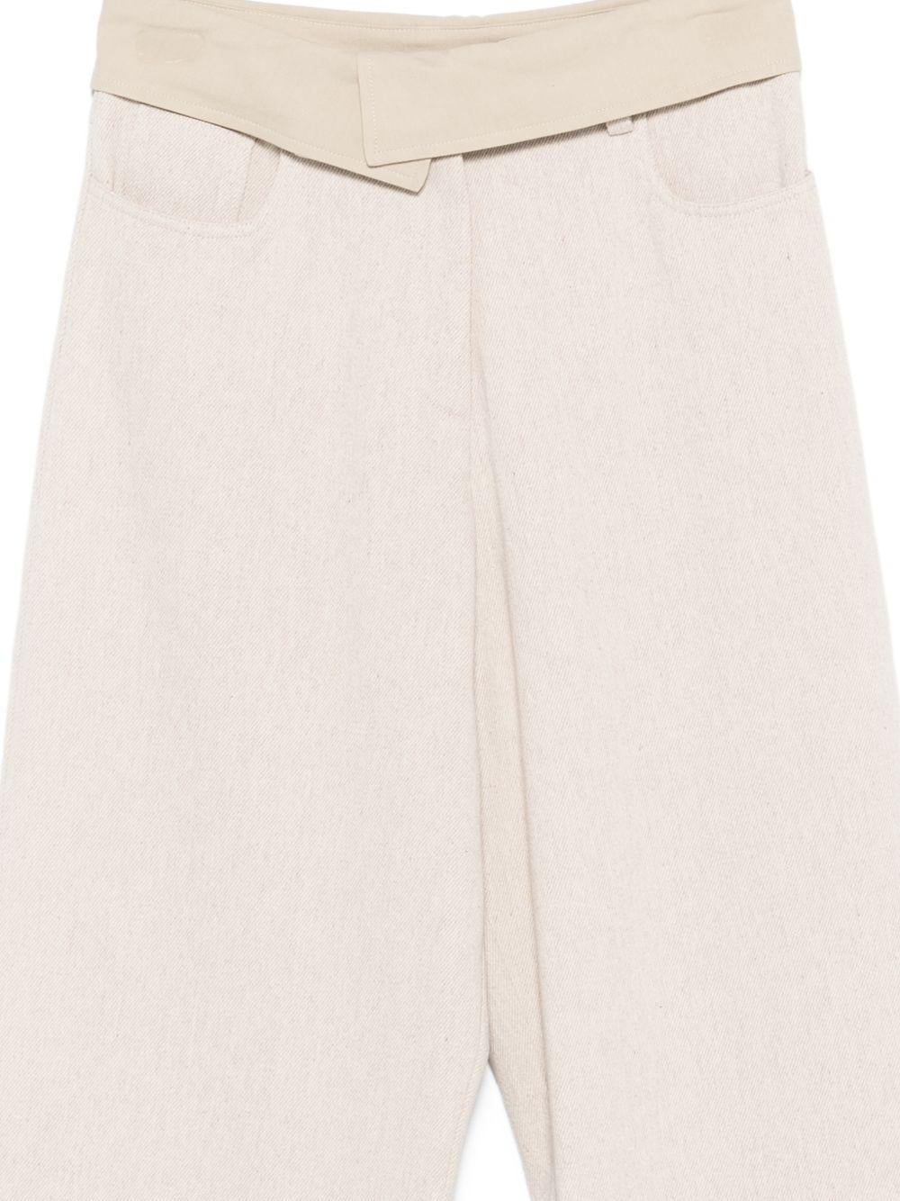 Pantaloni per donna Alysi beige con vita a contrasto 116111 P6049 SASSO ALYSI 