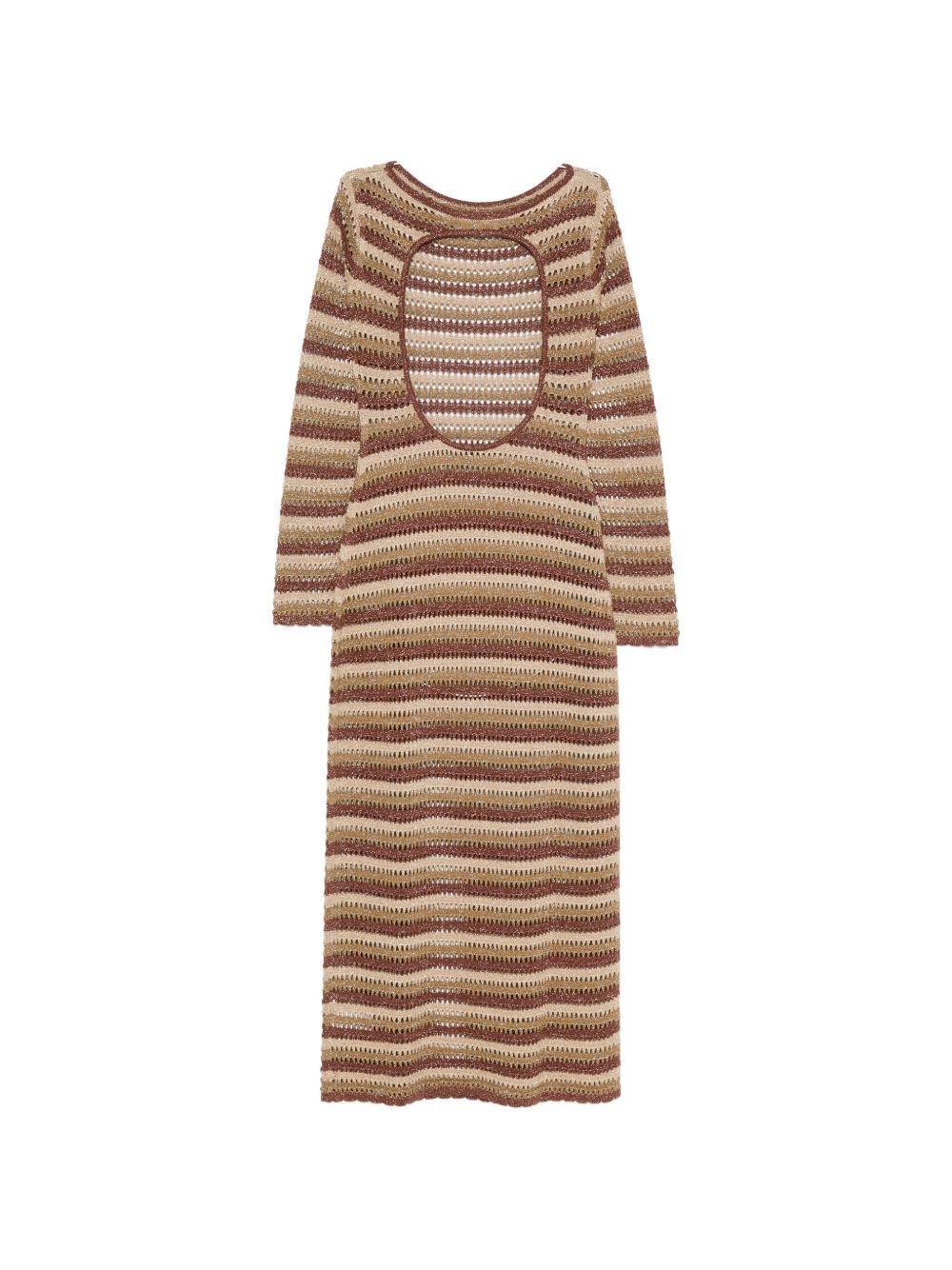 Abito da donna Robyn MC2 Saint Barth marrone con motivo a righe orizzontali RYN0001 00492L MC2 ST. BARTH 
