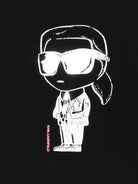 T-shirt per bambina Karl Lagerfeld Kids nera con dettaglio grafico Z31160 09B KARL LAGERFELD KIDS 