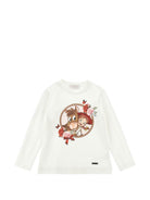 T-shirt per bambina Monnalisa Kids bianca con stampa grafica cowgirl 19H601 8004 0001 MONNALISA KIDS 