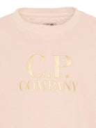 T-shirt per bambino C.P. Company Kids beige con logo sul davanti CNM00QLAA17 10135 C.P.COMPANY KIDS 