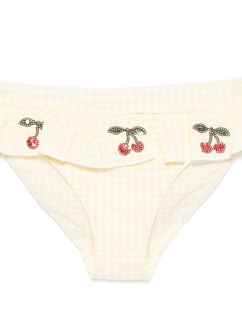 Bikini Etta per bambina Konges Sløjd giallo con motivo a quadri KS104785 CHECK KONGES SLOJD KIDS 