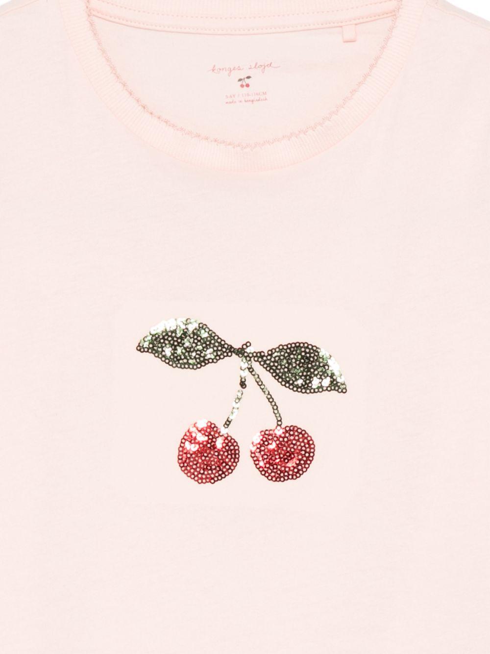 T-shirt per bambina Konges Slojd rosa con applicazione con paillettes KS104804 BLUSH KONGES SLOJD KIDS 