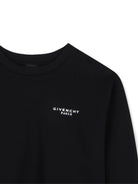 Felpa per bambino Givenchy Kids nera con stampa logo sul petto H31282 09B GIVENCHY KIDS 