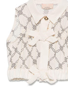 Camicia per bambina Elisabetta Franchi La Mia Bambina beige con stampa EGCA0420VI022 D595 ElISABETTA FRANCHI 
