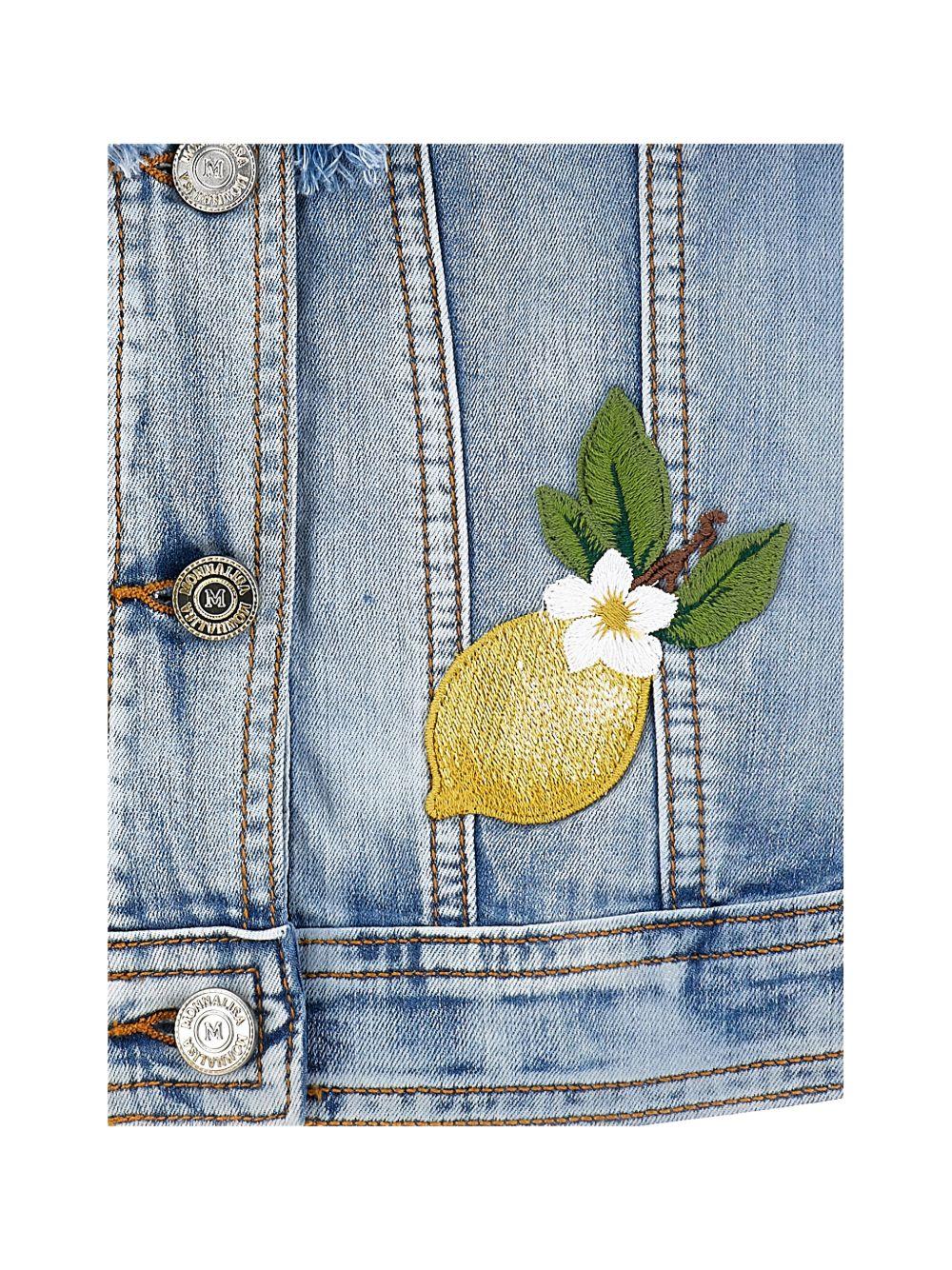 Giubbino per bambina Monnalisa in denim con applicazioni limone 19G105 7013 0062 MONNALISA KIDS 