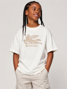 T-shirt per bambino Etro Kids bianca con motivo Pegaso GZ8H21 Z3672 102 ETRO KIDS 