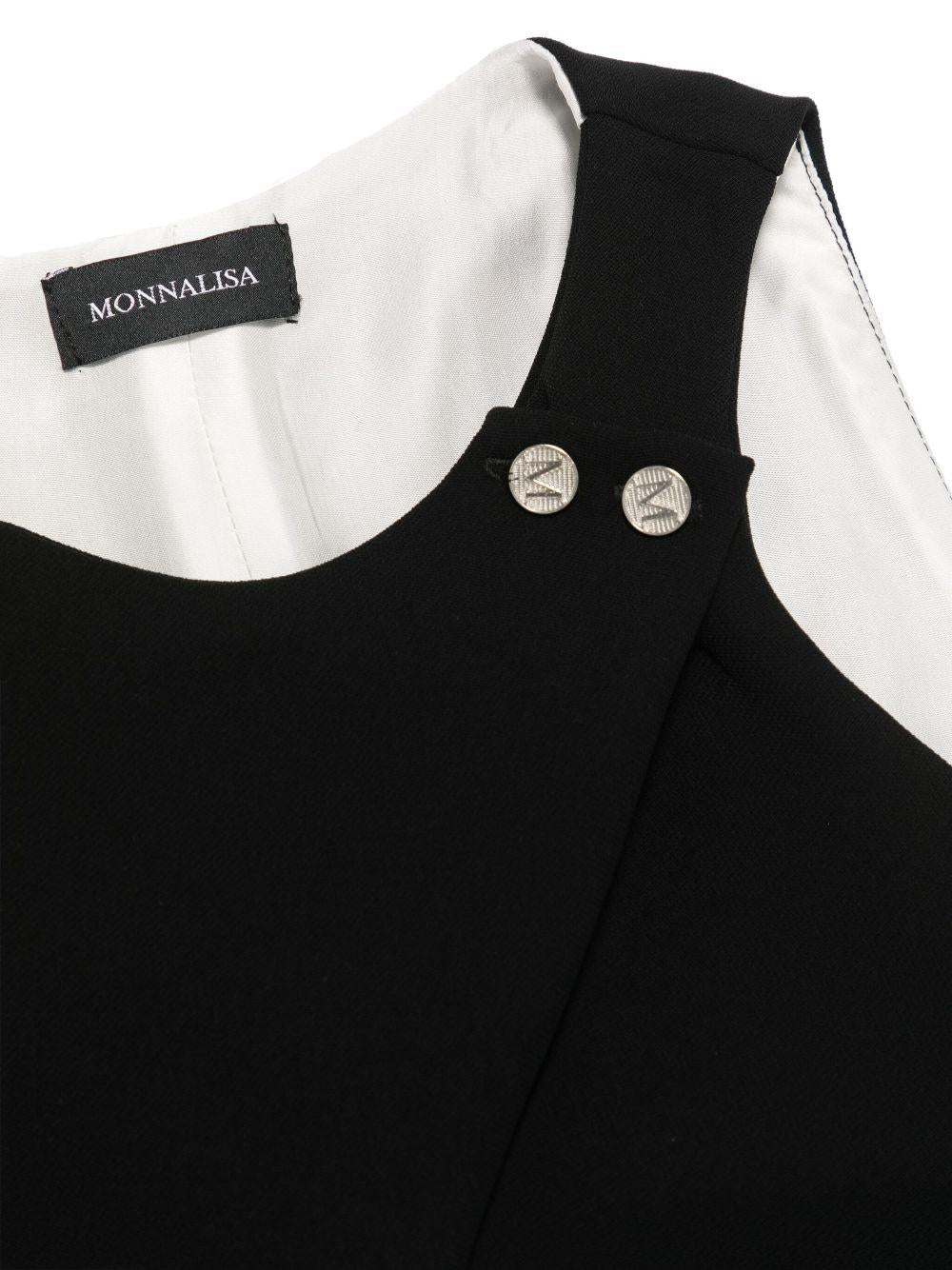 Top per bambina Monnalisa nero con orlo asimmetrico 41E300 5303 0050 MONNALISA 