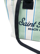Borsa Colette MC2 Saint Barth bianca e verde con motivo a righe COL0001 00937L MC2 ST. BARTH KIDS 