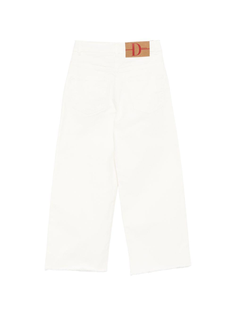 Jeans per bambina Douuod Kids bianchi con orlo sfrangiato DY6Q30 Z3702 101 DOUUOD KIDS 