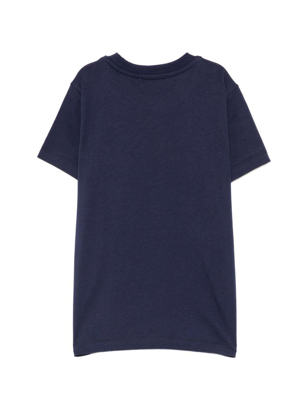 T-shirt per bambini Moschino Kids blu con motivo Teddy Bear HUM05XLAA20 40016 MOSCHINO KIDS 