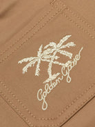 Shorts con ricamo per bambino Golden Goose Kids marrone con tasca posteriore sagomata P01760P001928 15693 GOLDEN GOOSE KIDS 