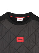 Felpa per bambino Hugo Kids nero con inserti trapuntati G00450 09B Hugo 