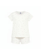 Pigiama per bambina Petit Bateau bianco con stampa floreale A0FEK 01 PETIT BATEAU 