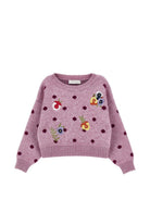 Maglione per bambina Monnalisa Kids rosa con ricamo a fiori 19H604 8061 0063 MONNALISA KIDS 