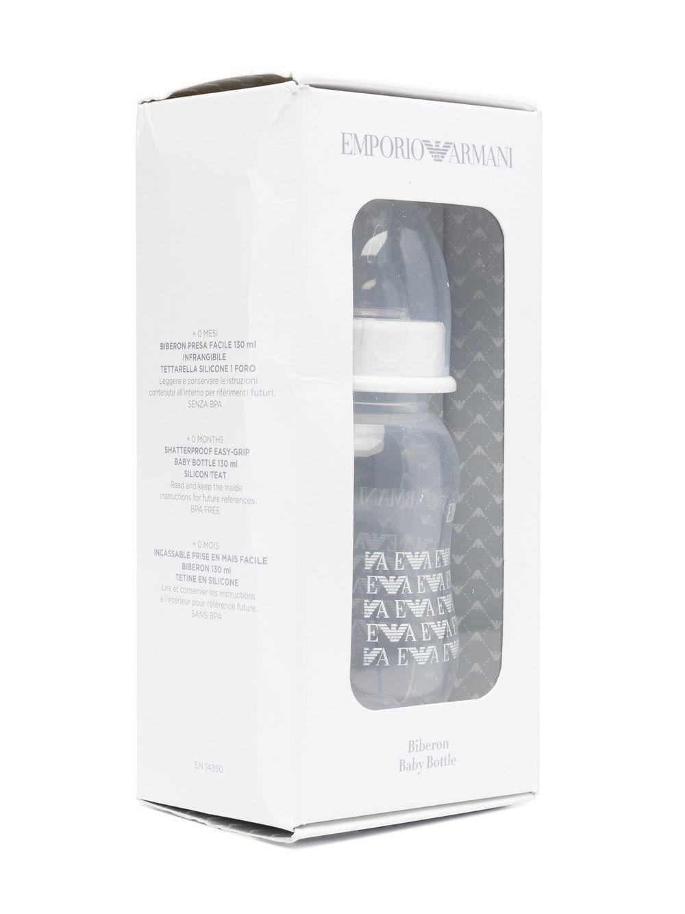 Set biberon per neonati Emporio Armani Kids bianco con stampa con monogramma 409173 CC919 00010 EMPORIO ARMANI KIDS 