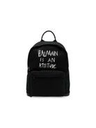 Zaino per bambini Balmain Kids nero con stampa grafica sul davanti BZ0I26 Z0042 930 BALMAIN KIDS 