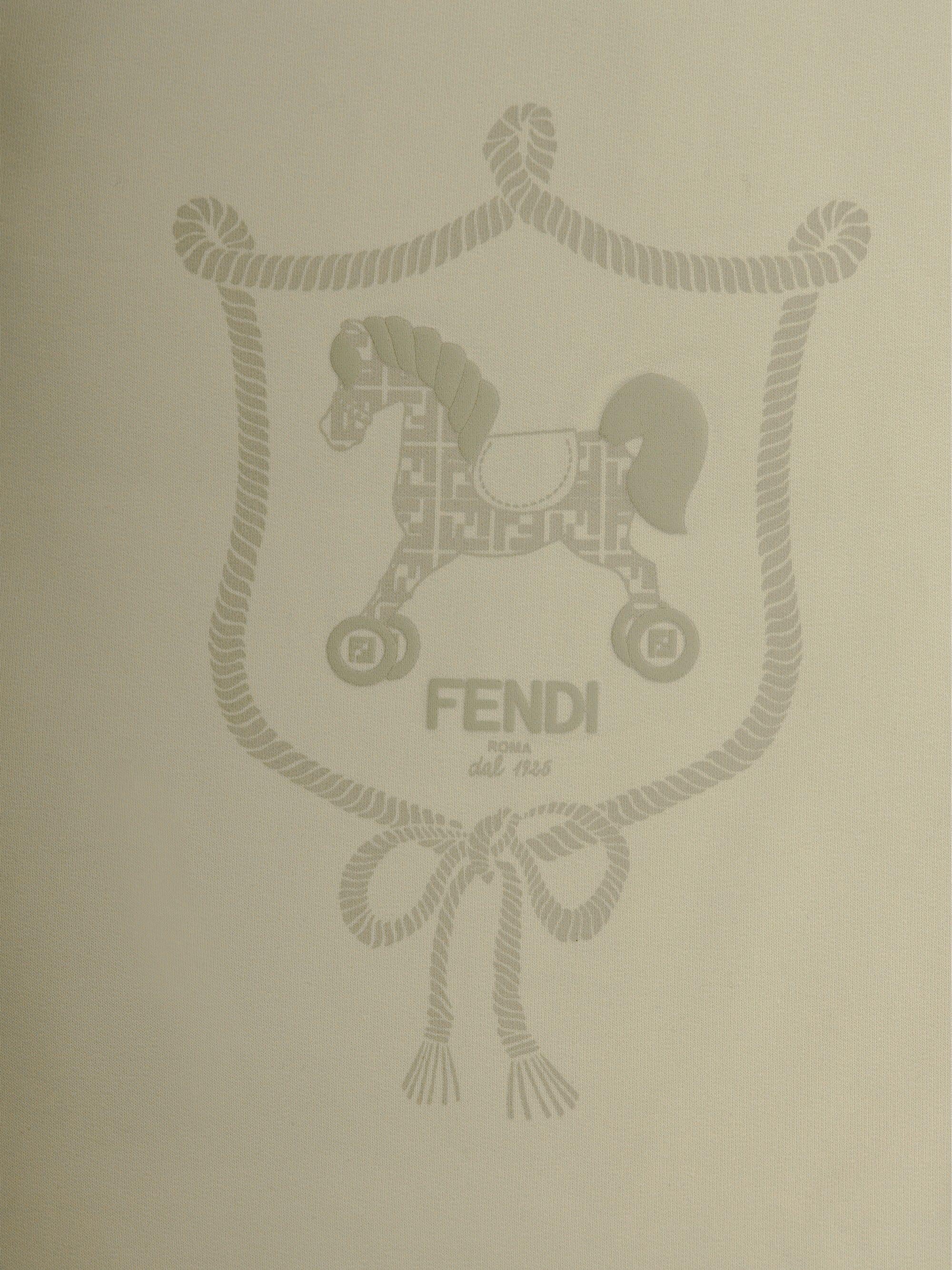 Coperta per neonati Fendi Kids  beige con stampa Cavallino Fendi sul davanti BUJ328 8RA F19J5 FENDI KIDS 