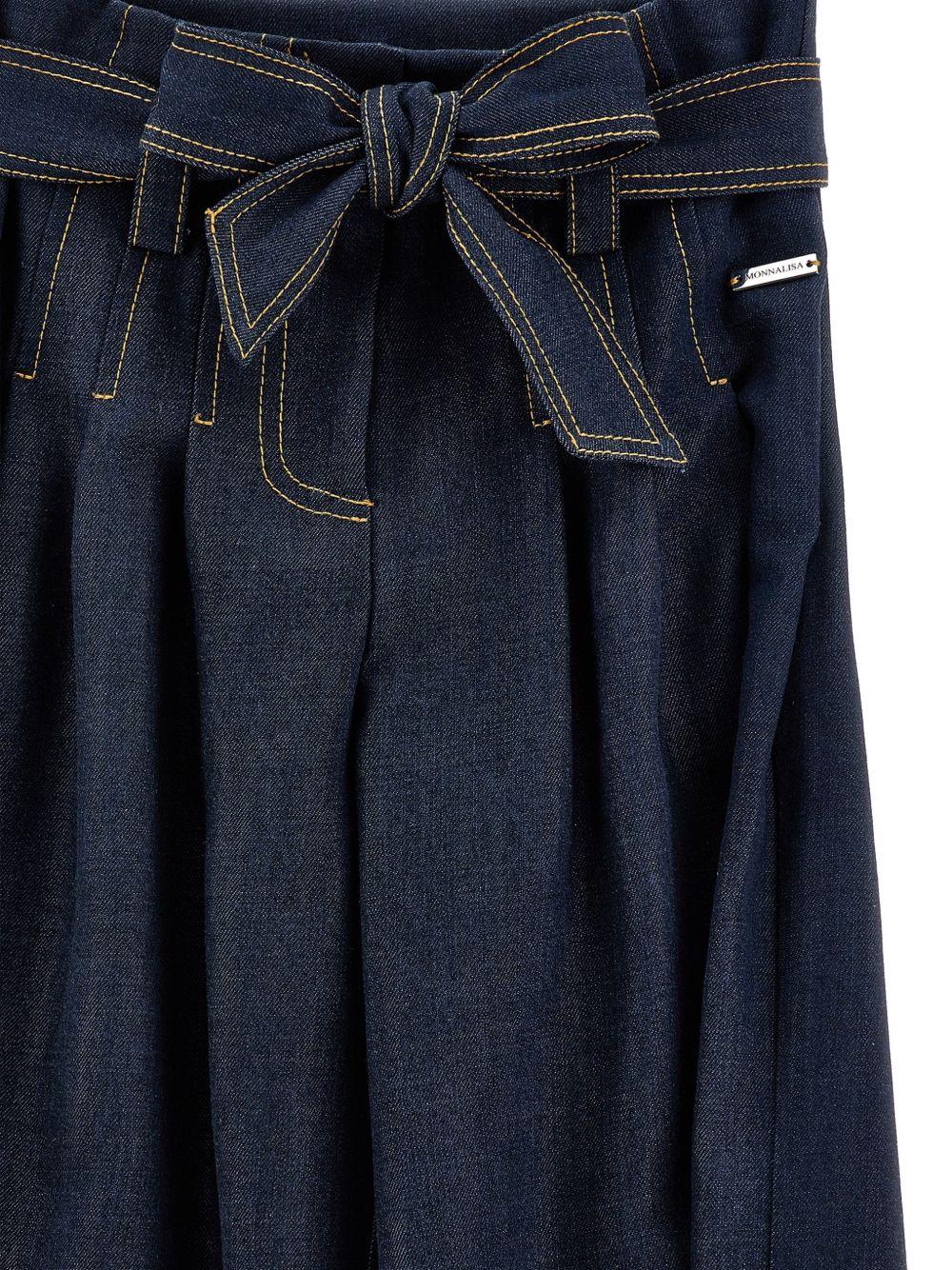 Pantaloni per bambina Monnalisa Kids denim con dettagli plissettati 17H400 8208 055S MONNALISA KIDS 