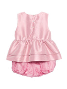 Set top e shorts per neonata A'lapage rosa con applicazione fiore sul davanti AL41 AL05C ROSA A'LAPAGE KIDS 