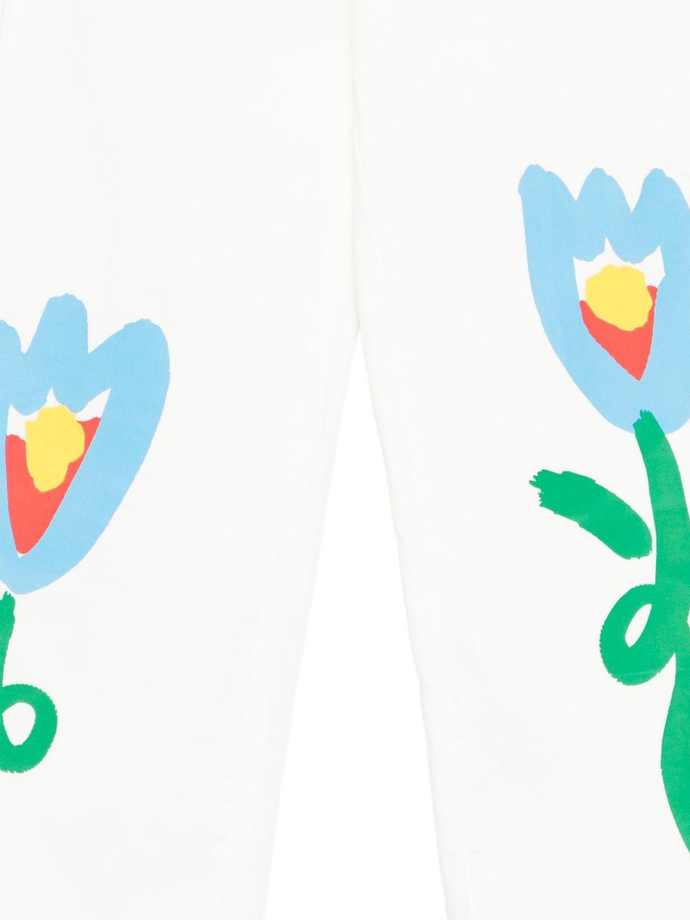 Jeans per bambina Stella McCartney Kids bianco con dettagli floreali TY6C20 Z0156 101 STELLA McCARTNEY KIDS 