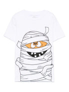 T-shirt per bambino Stella McCartney Kids bianca con stampa mummia TX8P11 Z0434 100 STELLA McCARTNEY KIDS 