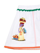 Gonna per bambina Stella Jean Kids bianca con decorazione ricamata SS26SJG624 0001 STELLA JEAN KIDS 