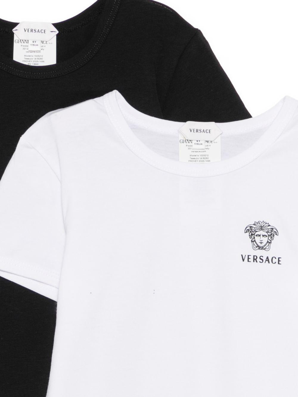 Set di due t-shirt per bambino Versace Kids bianco e nero con motivo Medusa 10252451A18280 2W020 VERSACE KIDS 