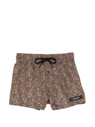 Costume da bagno Paolo Pecora Kids marrone con stampa grafica PP2041 MARRONE PAOLO PECORA KIDS 
