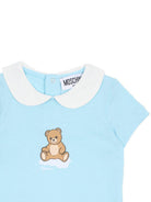 Tutina per neonati Moschino Kids azzurra con stampa Teddy Bear su nuvola MUT04NLAA03 40304 MOSCHINO KIDS 