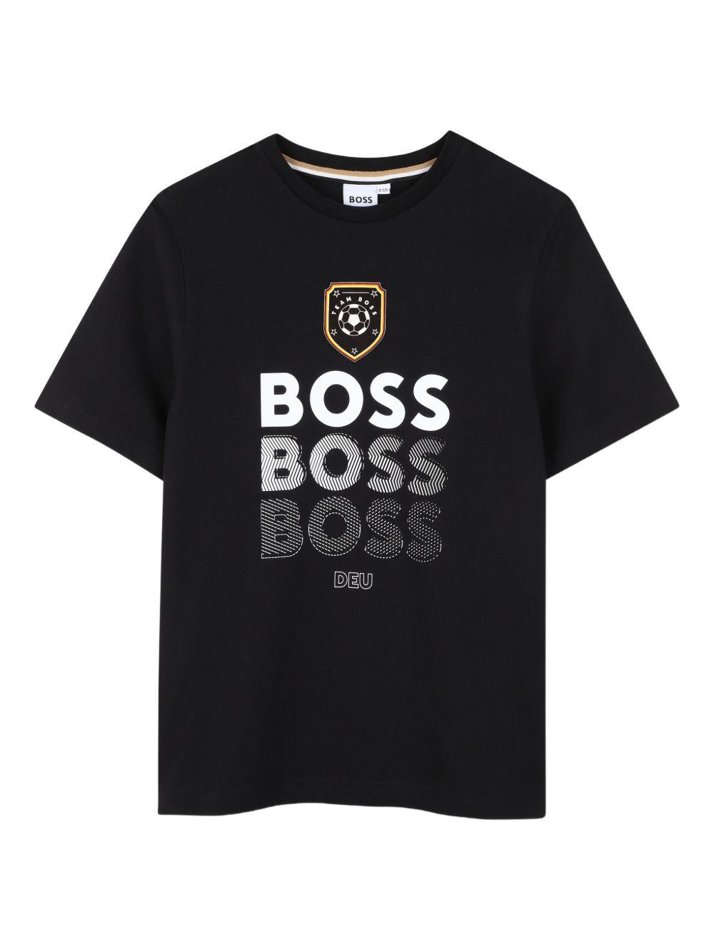 T-shirt per bambino Boss Kids nera con stampa grafica J53253 09B BOSS KIDS 