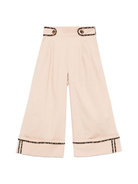 Pantaloni per bambina Fendi Kids beige modello svasato JFF350 ADEH F1P2P FENDI KIDS 