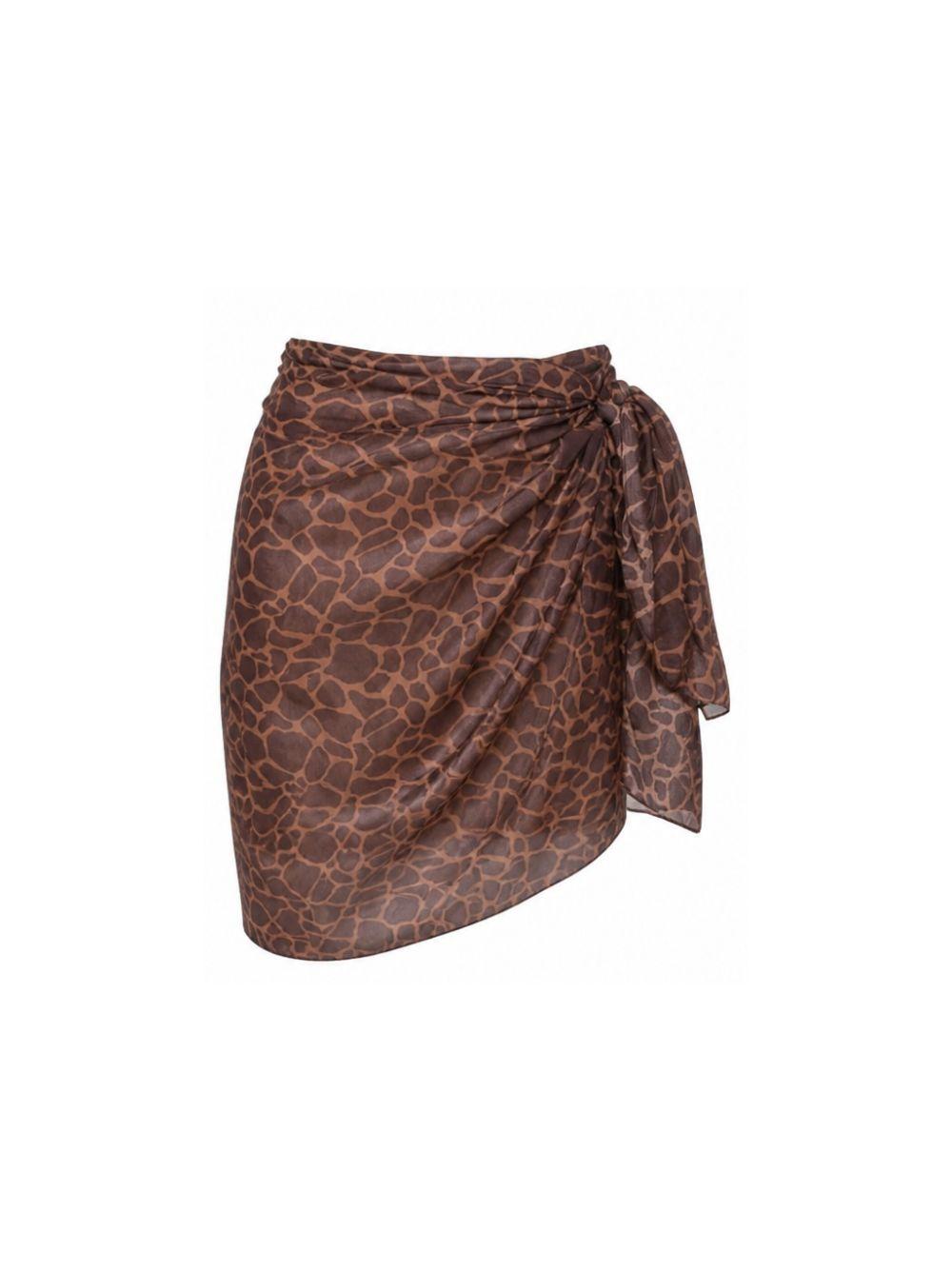 Pareo da donna MC2 Saint Barth marrone con stampa animalier TAIT001 03498L MC2 ST. BARTH 