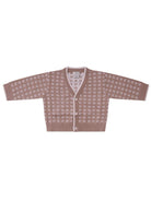 Cardigan per neonato Fendi Kids beige con logo FF all-over BUG213 AYMY F1UCS FENDI KIDS 