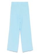Pantaloni sartoriali per donna merci azzurro con chiusura con occhiello e zip P382 PISCINA MERCI 