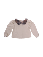 Camicia per neonata A'lapage beige con colletto con motivo scozzese AL22NB BEIGE A'LAPAGE 