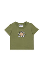 T-shirt per neonati Moschino Kids verde con motivo Teddy Bear MXM047LAA02 30037 MOSCHINO KIDS 
