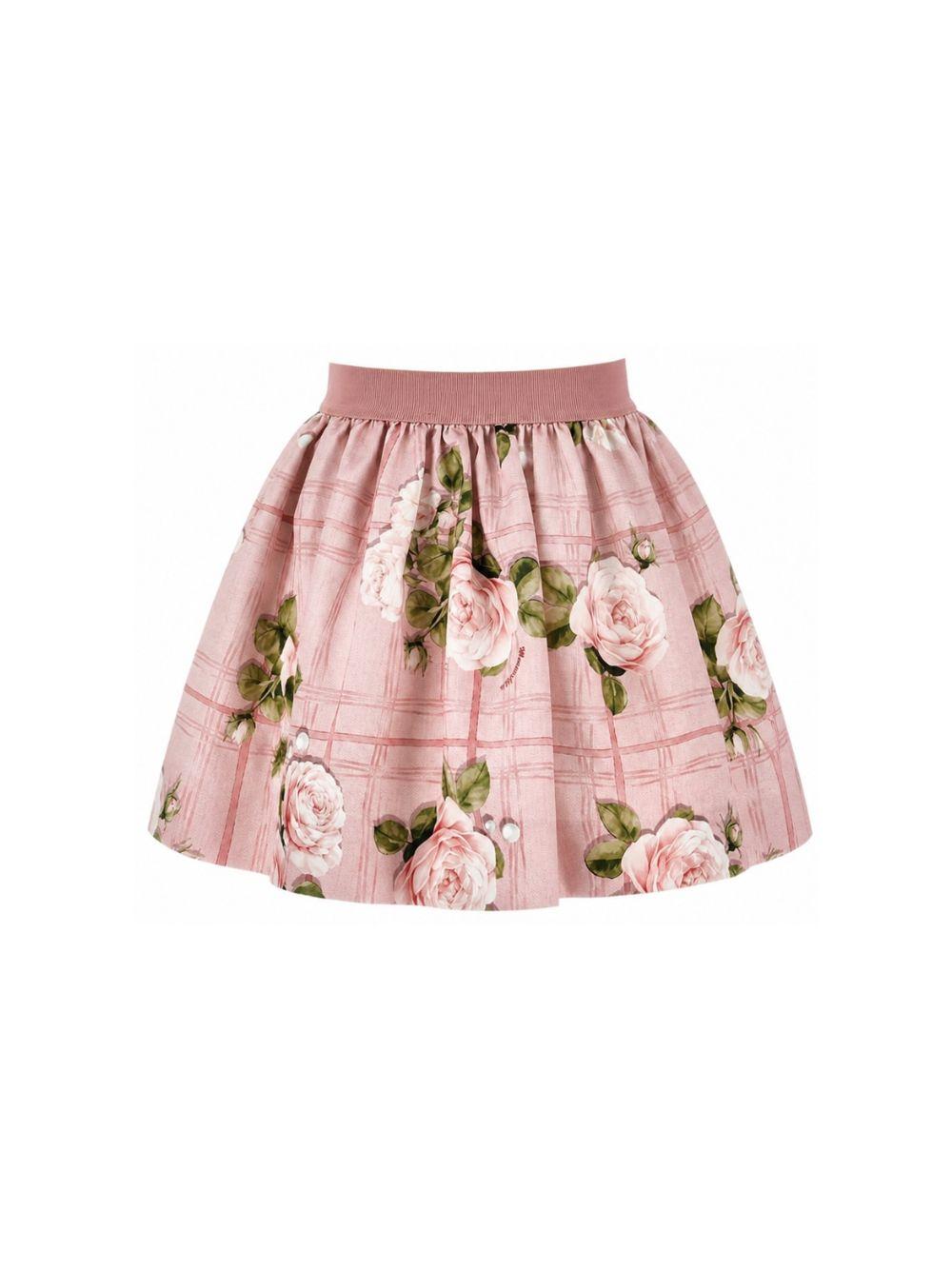 Gonna per bambina Monnalisa Kids rosa con stampa a fiori 71H700 8660 094F MONNALISA KIDS 