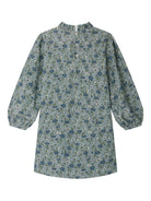 Abito per bambina Bonpoint blu a fiori con ruches W05GDRW00053 543B BONPOINT 