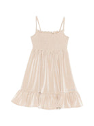 Abito per bambina MC2 Saint Barth Kids beige con orlo elasticizzato MKI0001 00075L MC2 ST. BARTH KIDS 