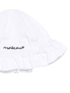 Tutina e cappellino per neonata Moschino Kids bianchi con stampa Bear MDY01BLFA06 10101 MOSCHINO KIDS 