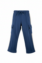 Pantaloni cargo per bambino Palm Angels Kids blu con tasche a soffietto PBCJ008S26FLE001 060 PALM ANGELS KIDS 