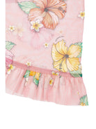Pareo per bambina Monnalisa x Disney rosa con stampa grafica floreale 11H030 8658 0093 MONNALISA KIDS 