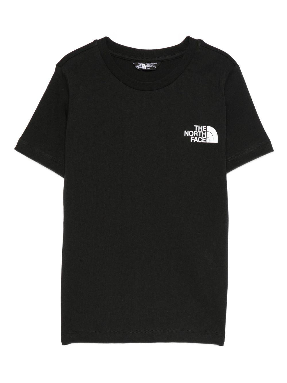 T-shirt per bambini The North Face Kids nera con logo sul petto NF0A8EFN JK31 THE NORTH FACE KIDS 