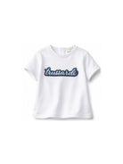T-shirt per neonato Trussardi Junior bianca con logo blu sul davanti TIP26124TS WHITE TRUSSARDI KIDS 