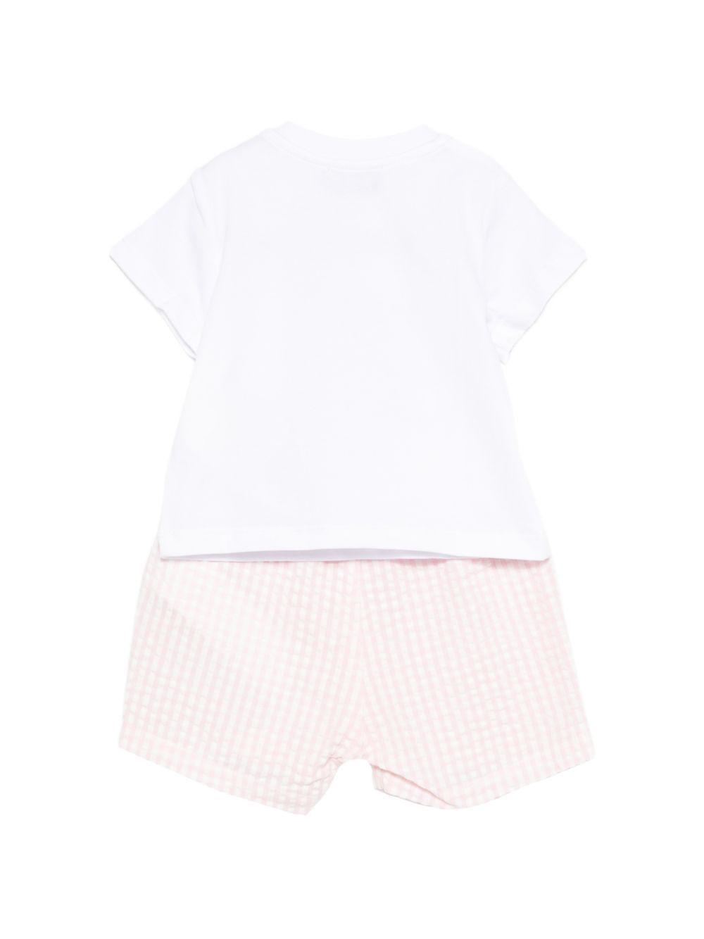 Set t-shirt e shorts per neonati Moschino Kids multicolor con stampa Teddy Bear MUG01SLZE10 82543 MOSCHINO KIDS 