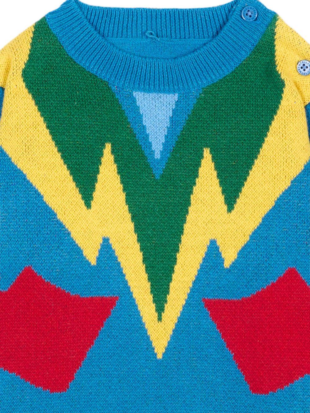 Maglione per neonato Stella McCartney Kids blu con maglia intarsiata TZ9300 Z3622 999 STELLA McCARTNEY KIDS 